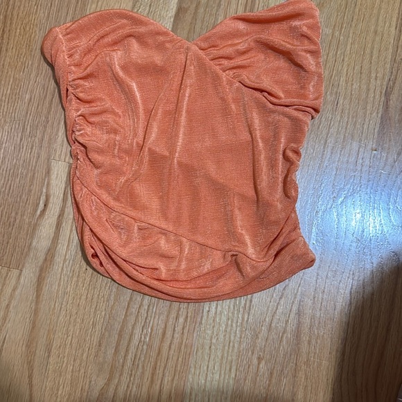 Superdown Orange Ruched Wrap Bodysuit - Picture 1 of 3